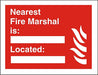 Fire Sign Nearest Marshall Vinyl Red, White 20 x 30 cm