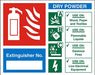 Fire Extinguisher Sign Dry Powder Extinguisher No. Vinyl 15 x 15 cm