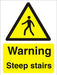 Warning Sign Steep Stairs Plastic 30 x 20 cm