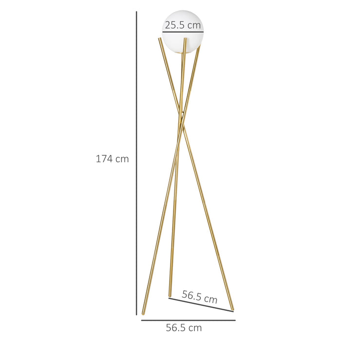 HOMCOM Floor Lamp B31-408V70WT Gold Tone