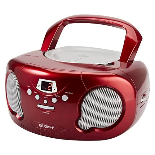 Groov-e Portable Cd Radio Boombox GVPS733/BE Red