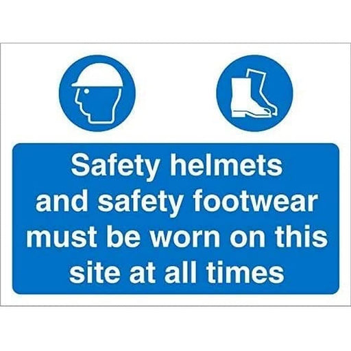 Site Sign Helmets & Shoes Fluted Board 30 x 40 cm