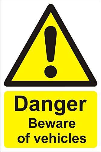 Warning Sign Beware Of Vehicles Plastic 60 x 40 cm