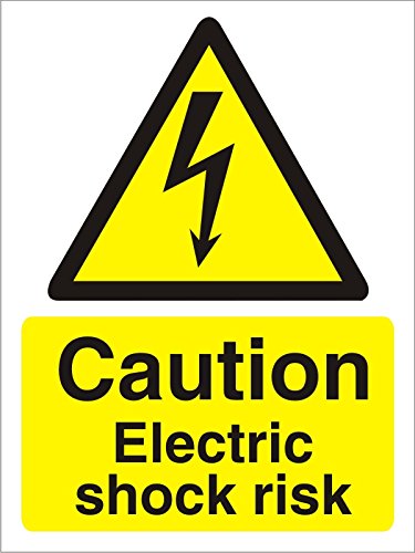 Warning Sign Electric Shock Risk Self Adhesive Plastic 30 x 20 cm