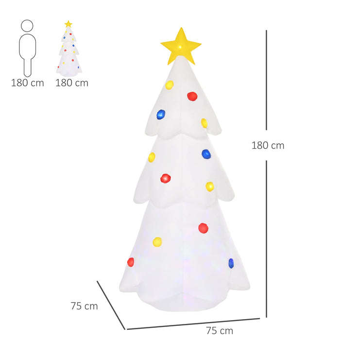 HOMCOM Christmas Tree Inflatable White 75 x 180 cm