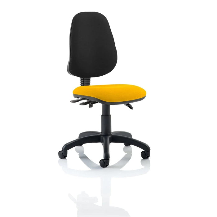 Dynamic Independent Seat & Back Task Operator Chair Without Arms Eclipse Plus III Senna Yellow Seat Without Headrest High Back