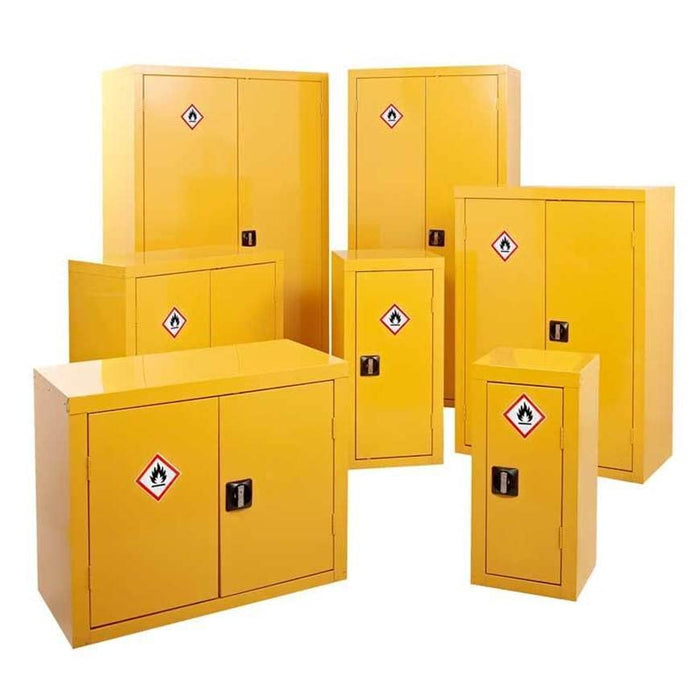 GPC Hazardous Substance Wall Cupboard Double Door with 1 Shelf Yellow 850 x 255 mm