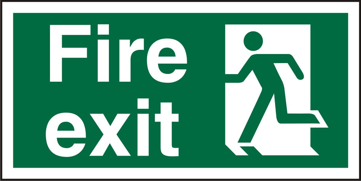 Fire Exit Sign with Left Arrow Vinyl 10 x 20 cm