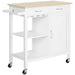 HOMCOM Kitchen Cart MDF (Medium-Density Fibreboard), Pine Wood White 890 x 400 x 840 mm