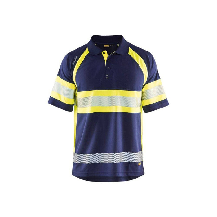 BLÅKLÄDER Polo Shirt 33381051 PL (Polyester) Navy Blue, Yellow Size XXL