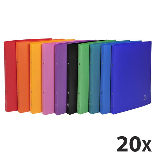 Exacompta Ring Binder Opaque 54199E Polypropylene A4 2 ring 15 mm Assorted Pack of 20