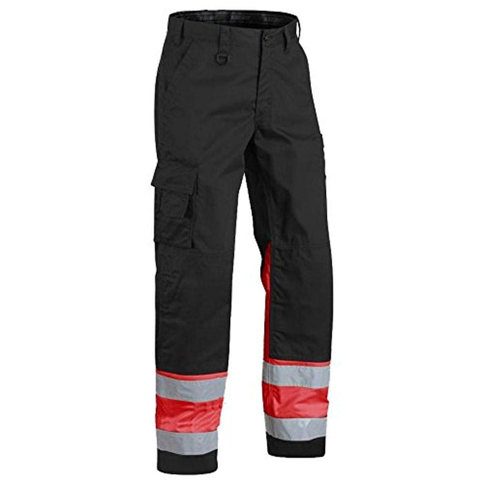 BLÅKLÄDER Trousers 15641811 Cotton, PL (Polyester) Black, Red Size 30S