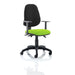 Dynamic Independent Seat & Back Task Operator Chair Height Adjustable Arms Eclipse Plus III Black Back, Myrrh Green Seat High Back