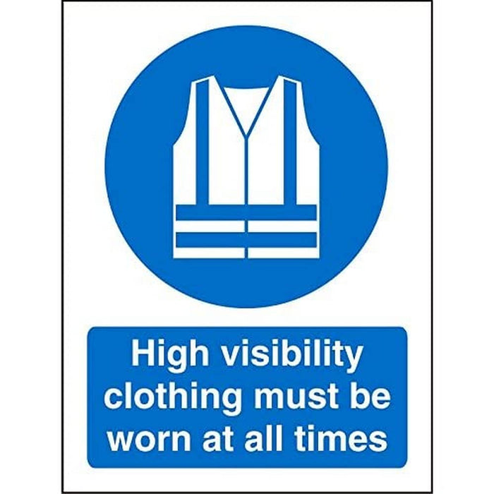 Mandatory Sign High Vis Clothing Must Be Worn Self Adhesive Vinyl 30 x 20 cm