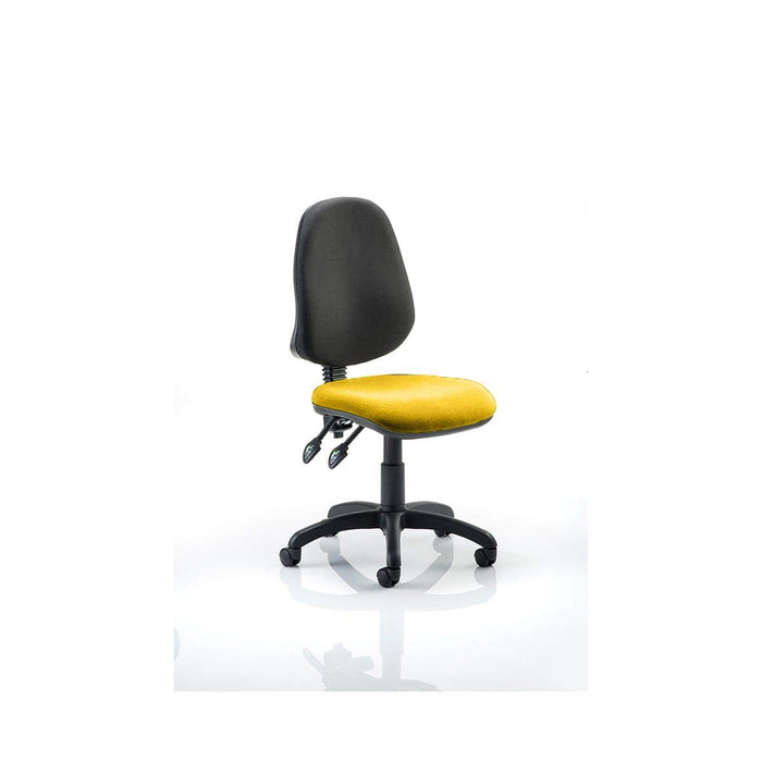 Dynamic Permanent Contact Backrest Task Operator Chair Without Arms Eclipse Plus II Senna Yellow Seat Without Headrest High Back