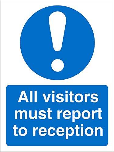 Mandatory Sign All Visitors Report to Reception Plastic 30 x 20 cm