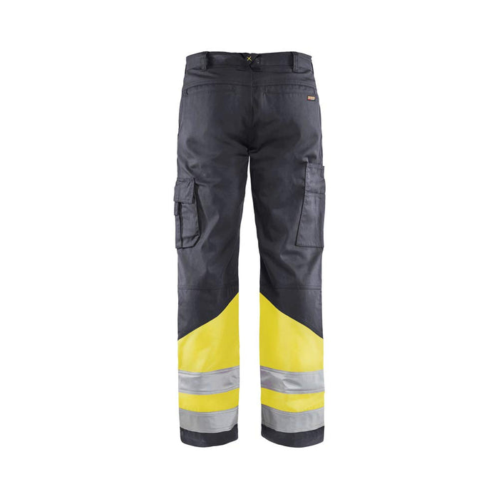 BLÅKLÄDER Trousers 15641811 Cotton, PL (Polyester) Mid Grey, Yellow Size 33R