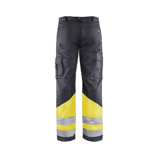 BLÅKLÄDER Trousers 15641811 Cotton, PL (Polyester) Mid Grey, Yellow Size 46R