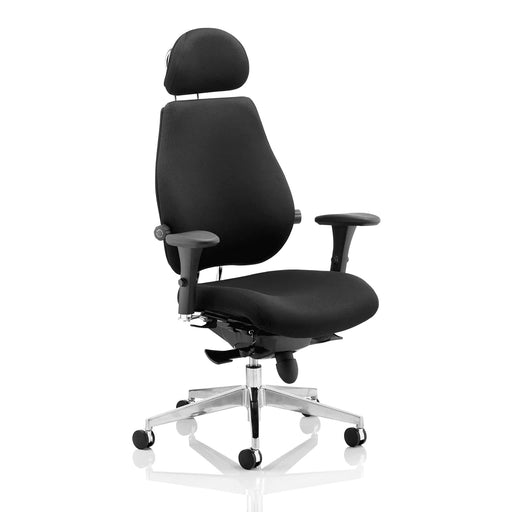 Dynamic Synchro Tilt Posture Chair Removable Arms Chiro Plus Ultimate Black Seat With Adjustable Headrest High Back