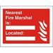 Fire Sign Nearest Marshall Plastic Red, White 15 x 20 cm