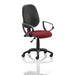 Dynamic Permanent Contact Backrest Task Operator Chair Loop Arms Eclipse I Black Back, Ginseng Chilli Seat High Back