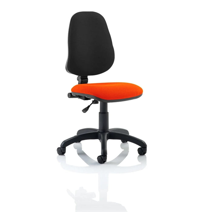 Dynamic Permanent Contact Backrest Task Operator Chair Without Arms Eclipse I Black Back, Tabasco red Seat Without Headrest High Back