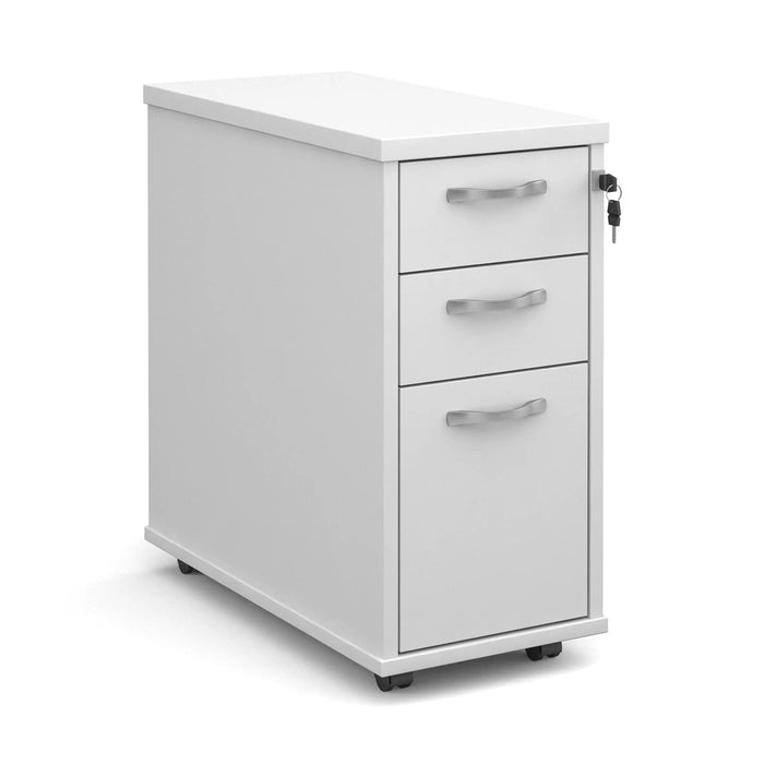 Mobile Pedestal with Lockable 3 drawers Wood 300 x 600 x 630mm White Colour