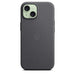 Apple - Back cover for mobile phone - MagSafe compatibility - microtwill, FineWoven - black - for iPhone 15