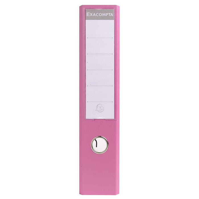 Exacompta PremTouch Lever Arch File A4 70 mm Pink 2 ring 53755E Cardboard, PVC (Polyvinyl Chloride) Portrait Pack of 10