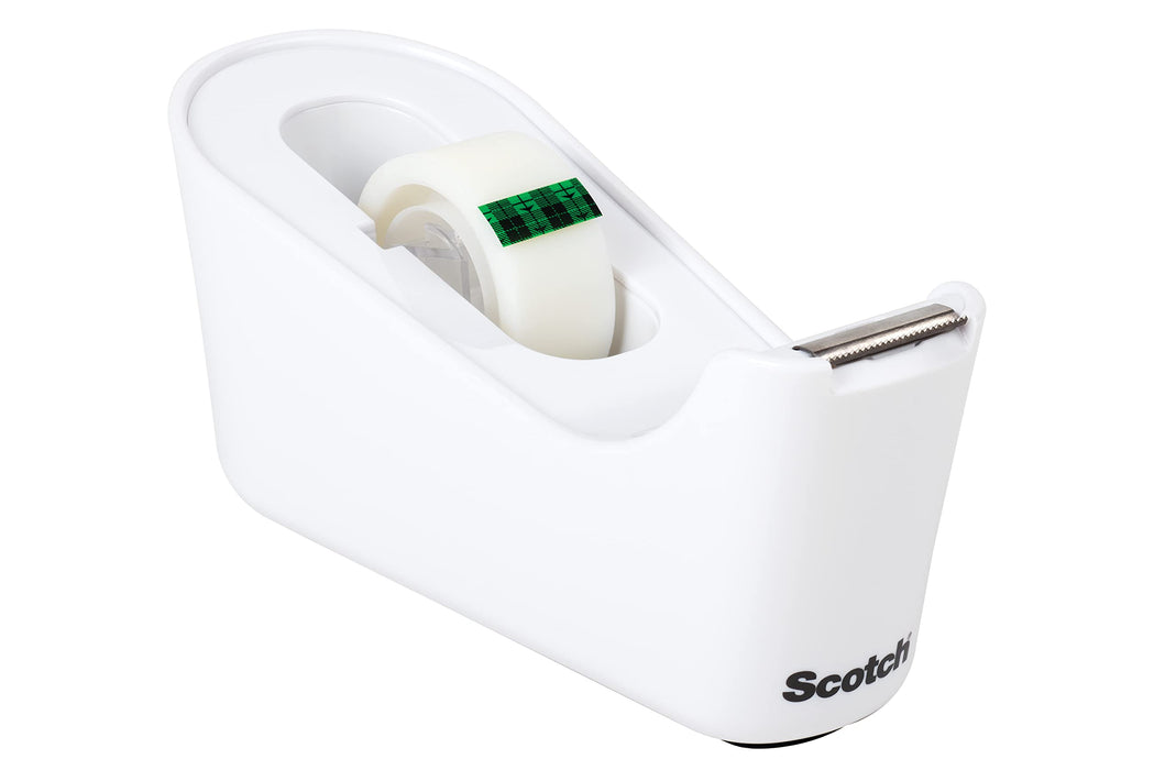 Scotch Tape Dispenser White with 1 Roll of Scotch Magic 810 Invisible Tape 19 mm (W) x 33 m (L)