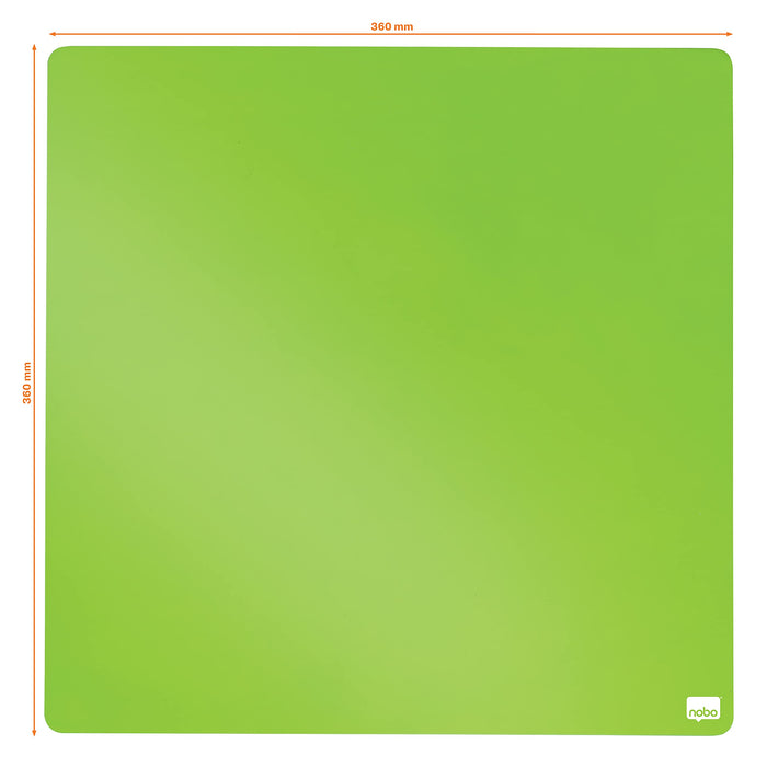 Nobo Mini Wall Mountable Magnetic Whiteboard Tile 1903773 Lacquered Steel Frameless 360 mm x 360 mm Green