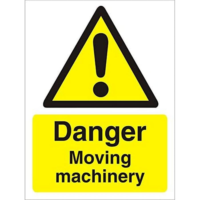 Warning Sign Moving Machinery Plastic 30 x 20 cm