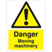 Warning Sign Moving Machinery Plastic 30 x 20 cm