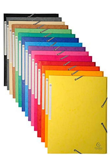 Exacompta 3 Flap Folder 17100H A4 Assorted 425gsm Pressboard 24x32cm Pack of 50