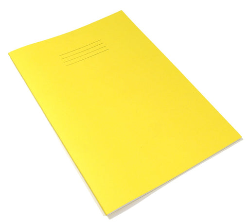 Rhino A4 Exercise Book 64 Page Feint Ruled 15mm With Plain Reverse Yellow (Pack 50) - VEX677-235-2