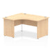 Impulse Left Crescent Office Desk W1800 x D1200 x H730mm Cable Managed Leg Grey Oak Finish White Frame - TT000163