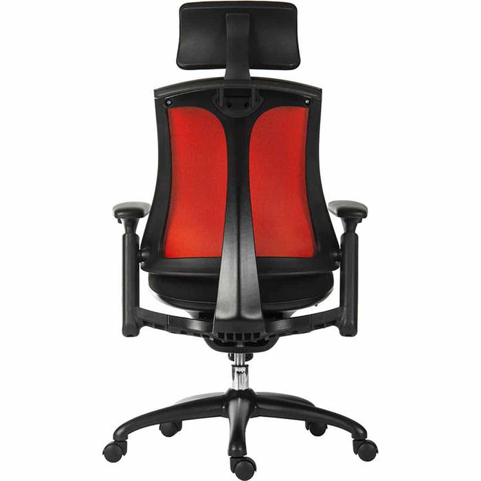 Rapport Mesh Back Executive Office Chair with Fabric Seat Red/Black - 6964RED