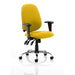 Dynamic Independent Seat & Back Task Operator Chair Senna Yellow Fabric Height Adjustable Arms Lisbon Without Headrest High Back