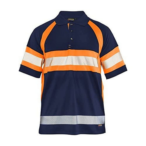 BLÅKLÄDER Polo Shirt 33381051 PL (Polyester) Navy Blue, Orange Size XXL