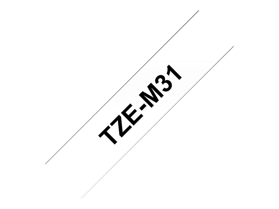 Brother Labels TZe-M31 Black on Transparent 12 mm x 8 m