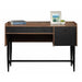 Hampstead Park Compact Home Office Desk Walnut with Black Accent Panels and Frame - 5420284