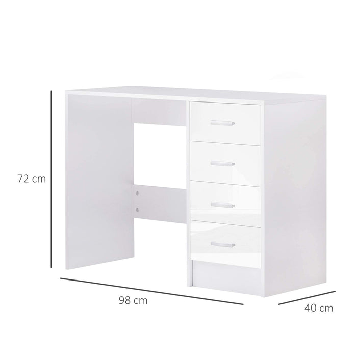 HOMCOM Desk with Shelves White 400 x 720 mm