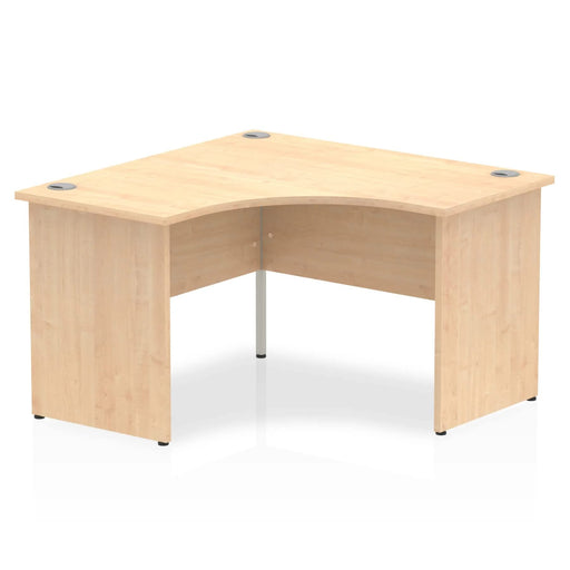 Impulse Corner Office Desk W1200 x D1200 x H730mm Panel End Leg Maple Finish White Frame - TT000128