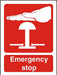 Fire Sign Emergency Stop Vinyl 10 x 7.5 cm