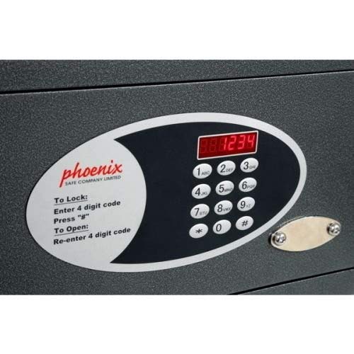 Phoenix Hotel Security Safe with Electronic Lock Dione SS0311E 200 x 520 x 406mm Graphite