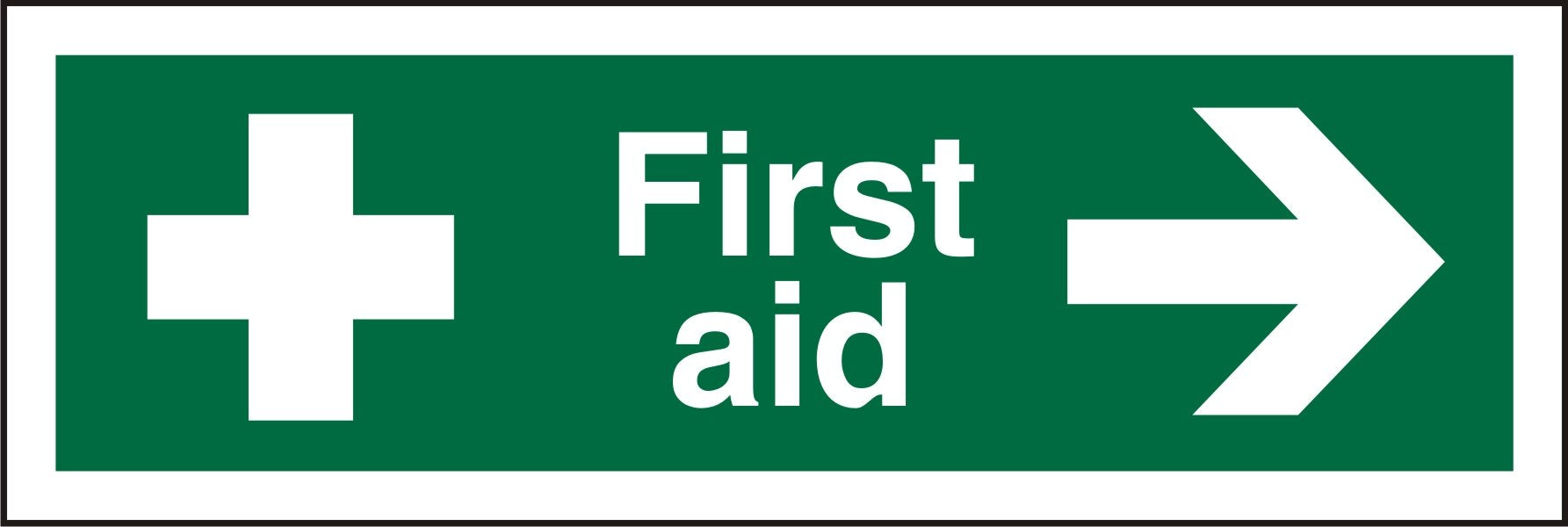 First Aid Sign First Aid with Right Arrow Plastic 15 x 45 cm