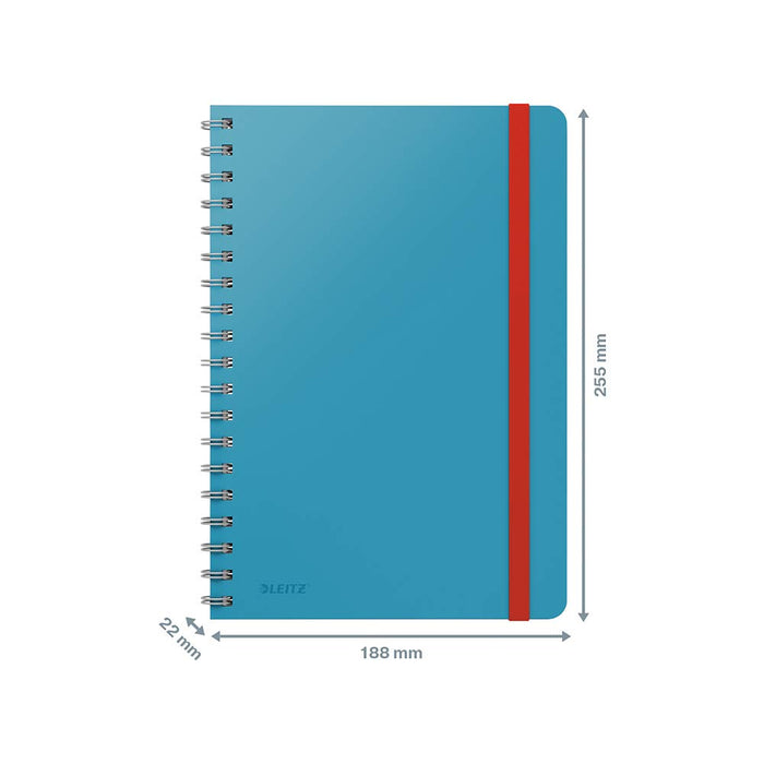 Leitz Cosy B5 Wirebound Notebook 4527 Soft Touch Ruled Blue 160 Pages