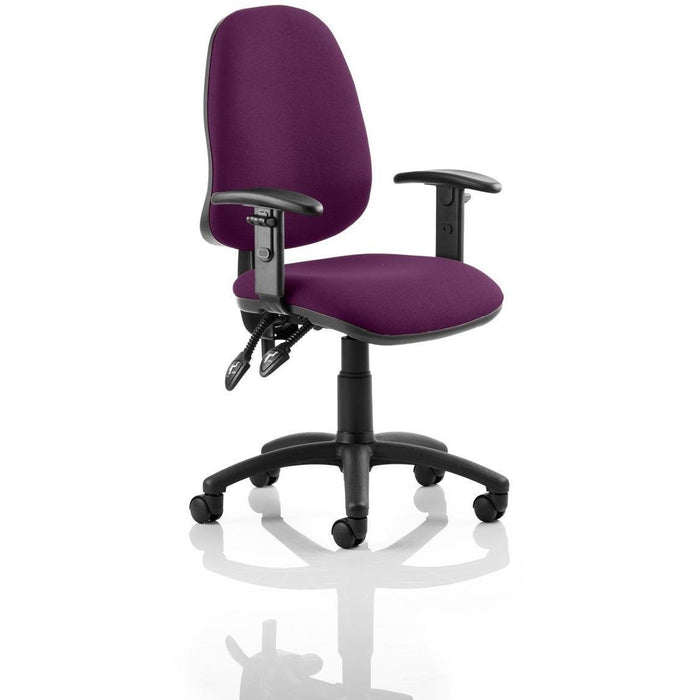 Dynamic Tilt & Lock Task Operator Chair Height Adjustable Arms Eclipse Plus II Tabasco Red Seat Without Headrest High Back