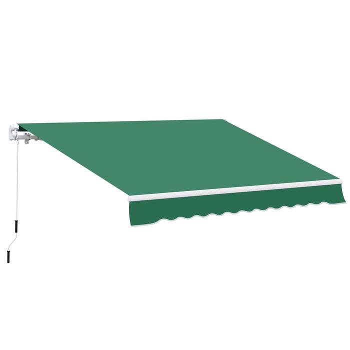 OutSunny Manual Retractable Awning, size (4m x3m)-Green