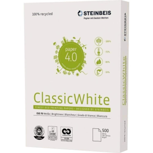 Steinbeis Classic A4 Printer Paper White 100% Recycled 80 gsm Smooth 500 Sheets